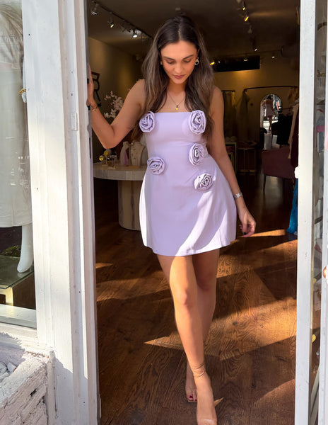 Paisley Mini Dress - Lilac