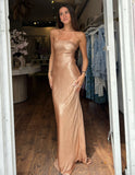 Silky Slip Dress - Golden Sand