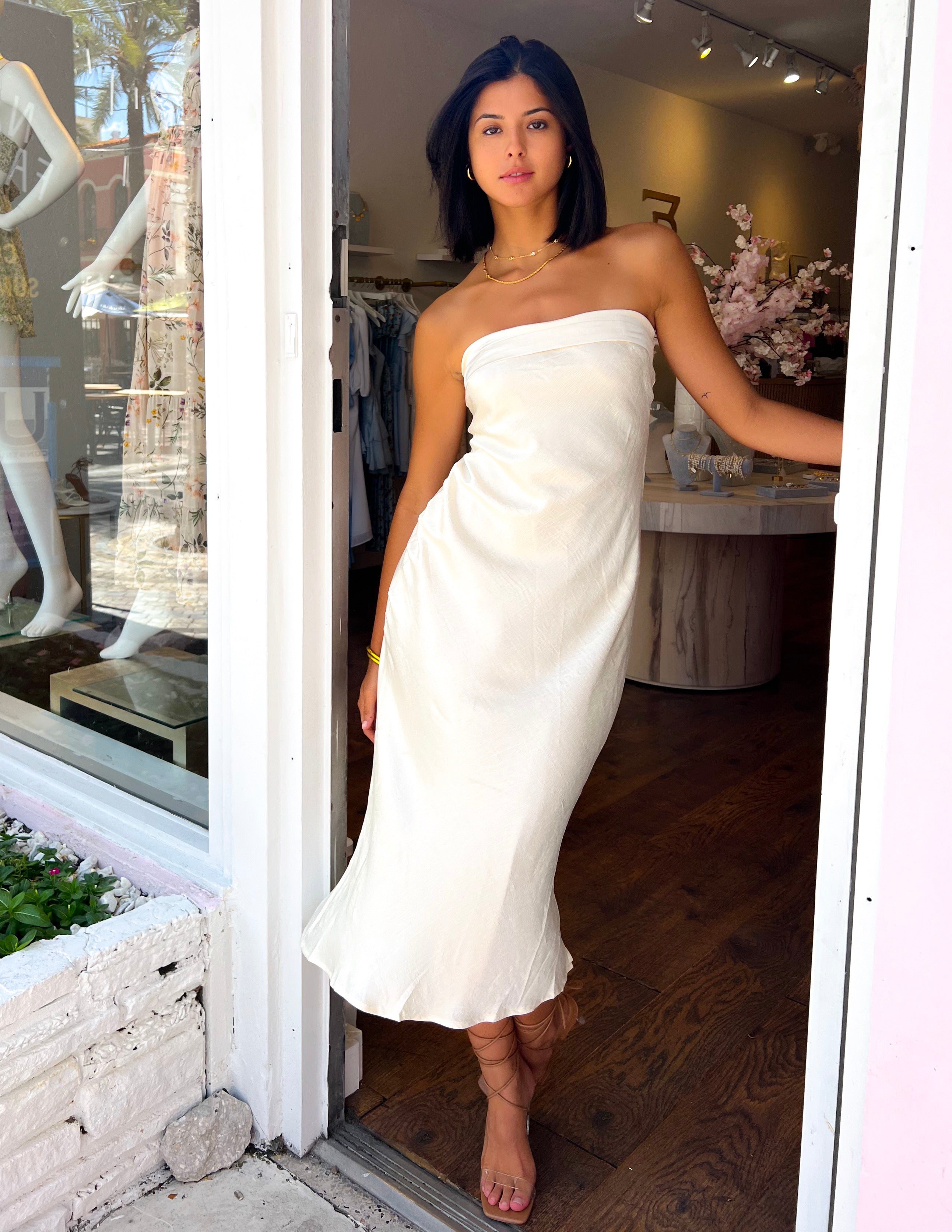 White Satin Dress - Slip Maxi Dress - Wedding Dress - Maxi Dress - Lulus